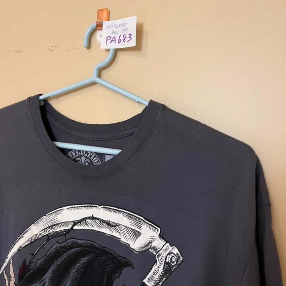 Affliction Grim Reaper Skull Roses T Shirt - Men's Size 3XL - Picture 8 of 8